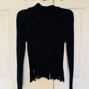 Black Fringe Sweater